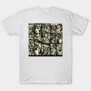 Art Deco Dog Portraits T-Shirt